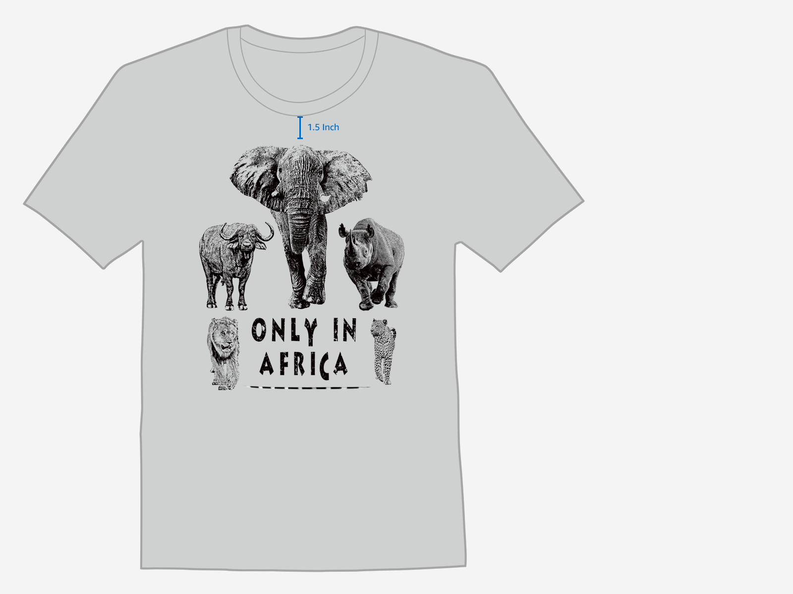 Big 5 Only In Africa T Shirt Wild For Africa 1119